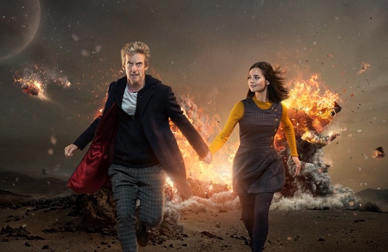 Picture shows: Peter Capaldi as the Doctor and Jenna Coleman as Clara